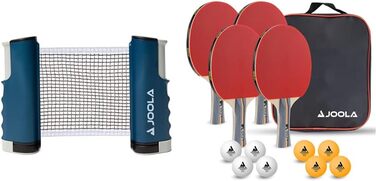 Висувна портативна сітка для настільного тенісу JOOLA CONNECT, комплект (регульована довжина), синій, додатковий комплект для ракеток і м'ячів, ігри для всієї родини синій сірий комплект з набором для настільного тенісу