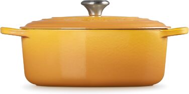 Le Creuset Signature Бра́тниця з чавуну з кришкою, овальна, 29 см, 8.9 л, для всіх плит (в т.ч. індукційних), вишнево-червоний колір