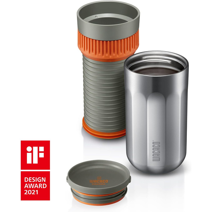 WACACO Pipamoka - портативна кавомашина для подорожей, ручна, з нержавіючої сталі, 300 мл