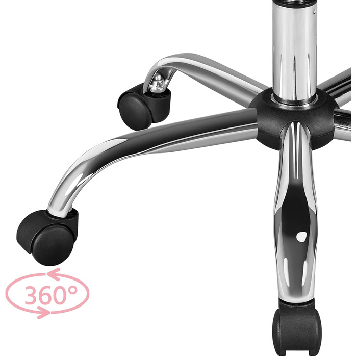 Крісло офісне Yaheetech ергономічне з підлокітниками, для дому та офісу, на коліщатках, рожеве