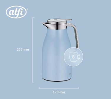 Термос Alfi SKYLINE 1.0л Pastel Water: термоізоляційний термос з нержавіючої сталі, з гігієнічним скляним вкладишем, поворотним кришкою з кнопкою, ергономічною ручкою, BPA-free, 1000 мл