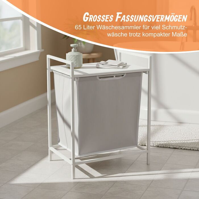 Кошик для білизни Relaxdays з металевим каркасом, 65 л