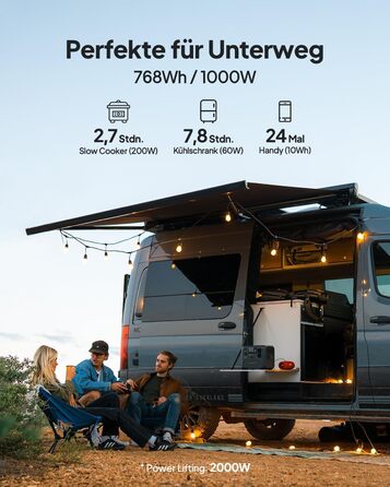 Портативна електростанція BLUETTI AC70, 768Wh LiFePO4, 2x1000W AC, 100W USB-C, швидка зарядка, для кемпінгу та резервного живлення (відновлена)