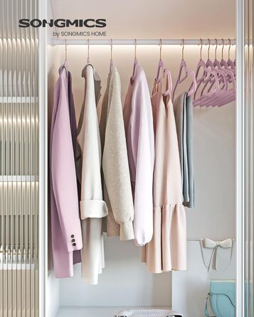 Набір вішалок SONGMICS 20 шт. з оксамитовим покриттям, для одягу, краваток, рушників, 360° обертання, срібно-світло-зелені