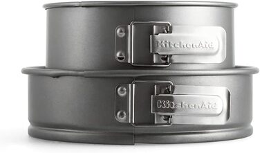 Набір форм для випічки KitchenAid з алюмінізованої сталі, 20см та 24см, антипригарне покриття, для духовки, миється в посудомийній машині, сірий