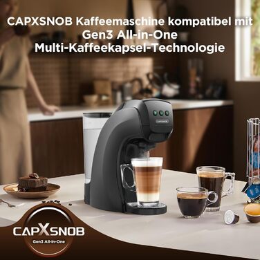 Кавомашина 5-в-1 Warriors1 для Nespresso, Dolce Gusto, Lavazza A Modo Mio, FAP Espresso Point та меленої кави, 20 bar, 0.8 л, автоматична, для дому та офісу, чорний