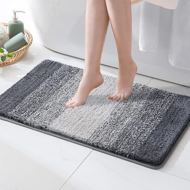 Килимок для ванної MIULEE килимок для ванної нековзний килимок для душу всмоктуючий килимок для ванної в смужку М'який килимок для вітальні ванна кімната 40x60 см (50x80 см, синій)