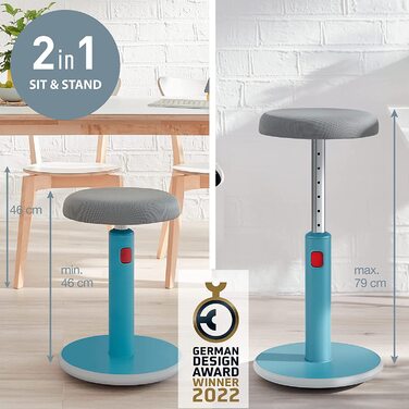 Табурет Leitz Active Sit-Stand, регульований по висоті 46-79 см, серія Ergo Cosy, сірий, 65180089