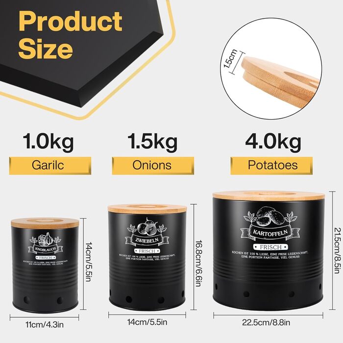 Набір для зберігання картоплі та цибулі: контейнер, ніж для картоплі, ніж для чищення, тканинна сумка