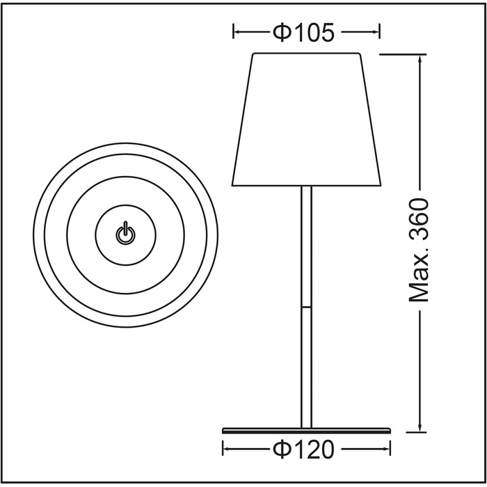 Настільна лампа Trango Beige LED IP44, бездротова, з регулюванням яскравості на дотик, 3 Вт, 2700K теплий білий, акумулятор