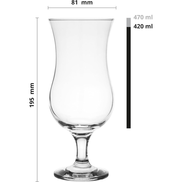 Набір склянок для коктейлів Krosno Glasmark: 6 шт, 420 мл, Long Drink, підійдуть для напоїв, води, смузі та десертів. Можна мити в посудомийній машині.
