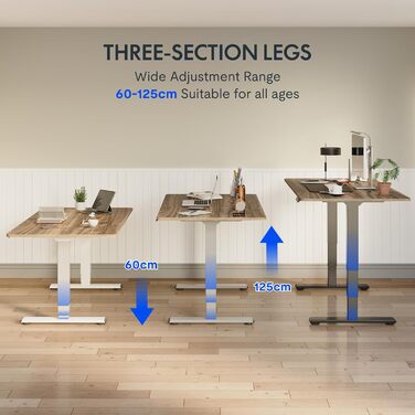 Електричний регульований стіл FLEXISPOT 120x80 см з подвійним мотором – ергономічний стоячий стіл для дому та офісу, 100 кг, тиха робота (<50 дБ)