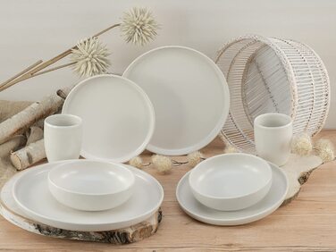 Набір посуду серії uno, набір тарілок з 12 предметів (сервіровка столових з 12 предметів, повністю біла), 22979