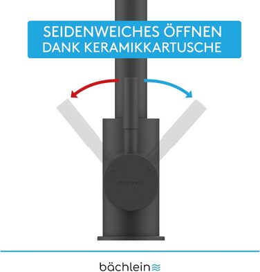 Змішувач для кухні Bchlein Nedo поворот на 360 градусів (чорний матовий) змішувач для раковини з нержавіючої сталі з гнучкою горловиною та душовою лійкою з кнопкою перемикання передач, змішувач для кухні
