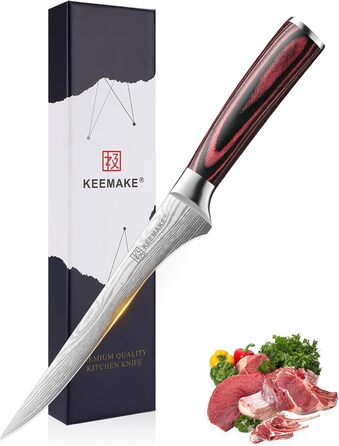 KEEMAKE Набір кухонних ножів: професійний ніж шеф-кухаря з захистом леза, універсальний ніж для м'яса, овочів та риби (15 см)