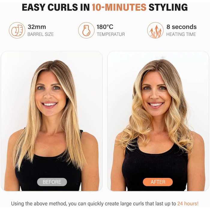 Набір для завивки волосся Janelove 5 в 1 - локони 10-32 мм, кераміка, регулювання температури, рукавички, чохол (рожеве золото)