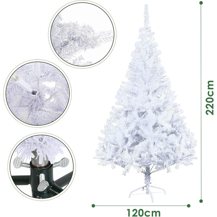 Вставка 1,2 м ялинка Різдвяна ялинка унікальне штучне штучне дерево Різдвяна прикраса вогнестійкий для різдвяного прикраси (210 см, білий)