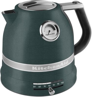 Електричний чайник KitchenAid з регулюванням температури 50-100°C, 1.5L, нержавіюча сталь (Empire), фільтр від накипу