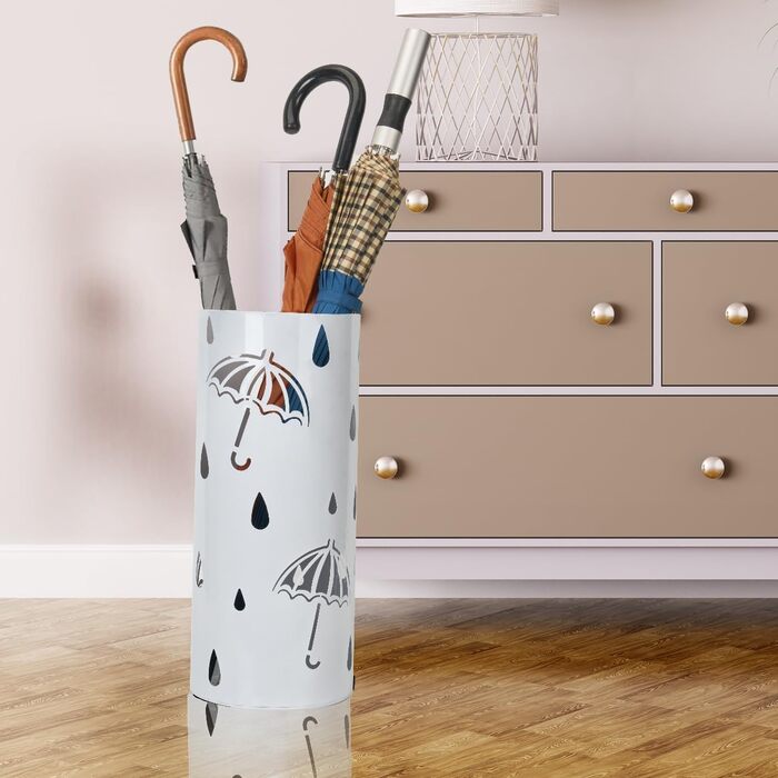Підставка для парасоль під вхідну зону, вільно стояча, кругла металева, органайзер для парасоль, для дощовиків, тростинок, декору дому/офісу, вміщує 4-5 парасоль