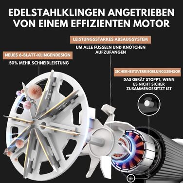 Електричний видальник ворсу WiredLux - бездротовий пристрій для одягу та меблів. 3 швидкості, 6-лезове лезо, LED-дисплей, USB-зарядка (білий, слонова кістка, золото)