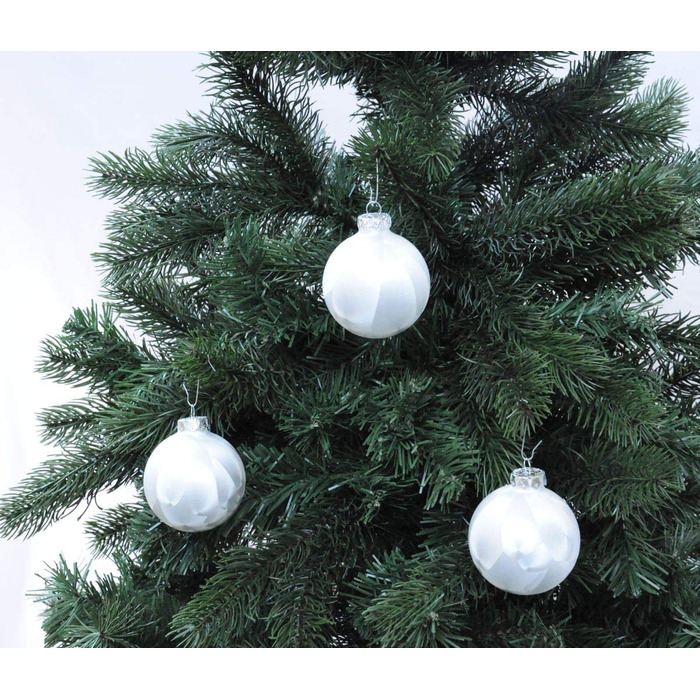 Скляні ялинкові кулі з льодом, 6 см, білі різдвяні кулі з верхівкою, дрібнички