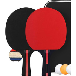 Набір ракеток для настільного тенісу PIQIUQIU, 2 ракетки, 3 м'ячі, сумка