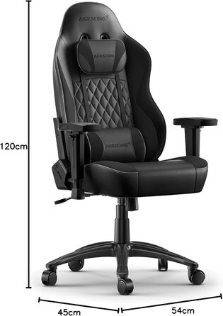 Крісло AKRacing California Gaming Chair, шкірозамінник, 5 років гарантії (Ojai, чорний)