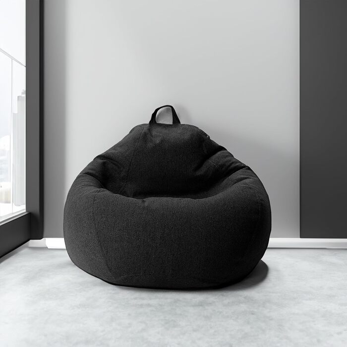 ОГОЛОШЕННЯ. CON Indoor Beanbag з наповнювачем з пінополістиролу, пуф, крісло Relax, подушка для сидіння, подушка для підлоги, крісло-мішок 185 л (100x120x50 300 л, чорний)