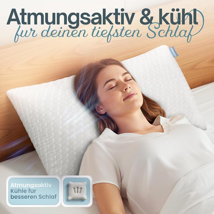 Ортопедична подушка для шиї 40x80 – подушка для шиї – подушка з піною з пам'яті для всіх типів сну (на спині, на животі, на боці) подушка з віскоеластичної піни (висота 13 см) – для наволочок 40x80 см