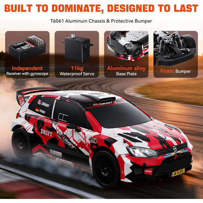 Швидкісний RC автомобіль 1/12 для дорослих, 50 миль/год, Brushless, Drift, 4WD RTR, з гіроскопом, помаранчевий