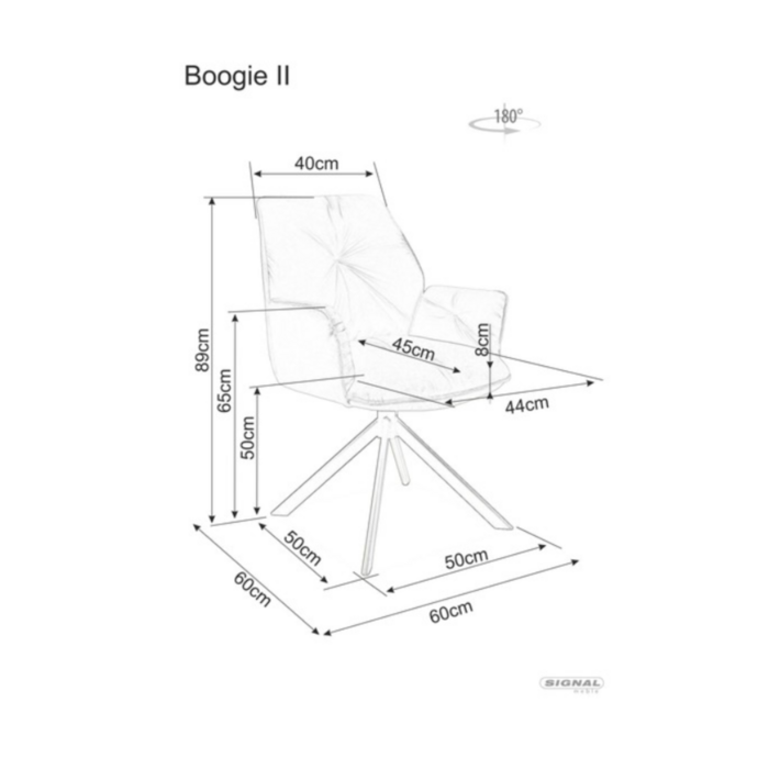 Стілець BOOGIE II VELVET чорний каркас/беж BLUVEL 28