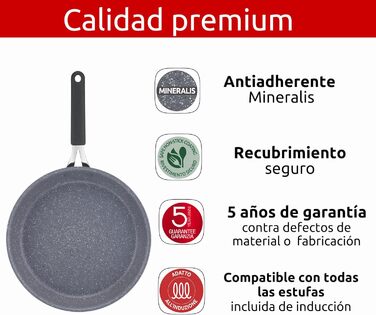 Набір сковорідок Lagostina Tempra Mineral з антипригарним покриттям, 24/28 см, силіконовий гриб, для всіх джерел тепла