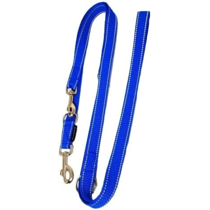Повідець для собак elropet з подвійною світловідбиваючою лямкою 25 мм 5,00 м синього кольору з 5-кратним регулюванням для великих і великих собак