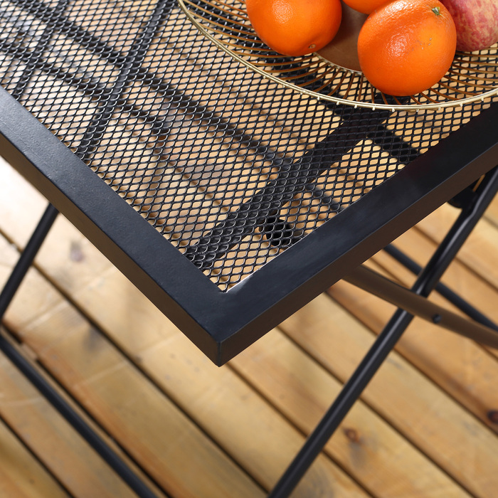 Набір бістро Outsunny Garden Seating Group 3 особи з 1 столом і 2 розкладними стільцями, метал сірий для тераси та балкона