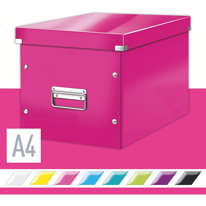 Ящик для зберігання і транспортування Leitz Click & Store, кубічна форма, 61080095 (великий, рожевий)