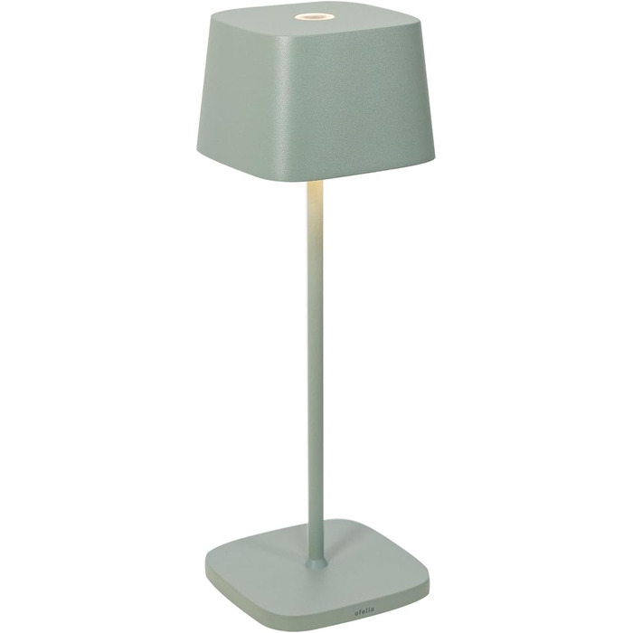 Zafferano Ofelia: Бездротова настільна лампа з торшером, сенсорне керування, для дому та саду, регулювання яскравості, 2200-3000K, 29 см, колір шалфей