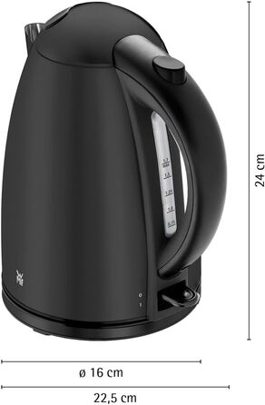Електричний чайник WMF Stelio 1.7л з фільтром від накипу, нержавіюча сталь, матовий чорний