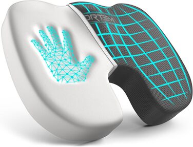 Подушка для сидіння FORTEM: м'яка, з піною з пам'яті, для офісного, ігрового крісла, авто, комп'ютерного крісла. Нековзна, знімний чохол сірого кольору.