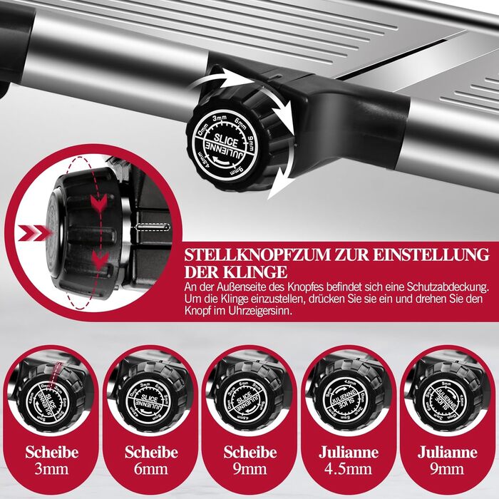 Машинка для нарізання овочів Mastertop Mandoline, 5-в-1, з нержавіючої сталі, регульована, для нарізання соломкою, скибочками та тертям