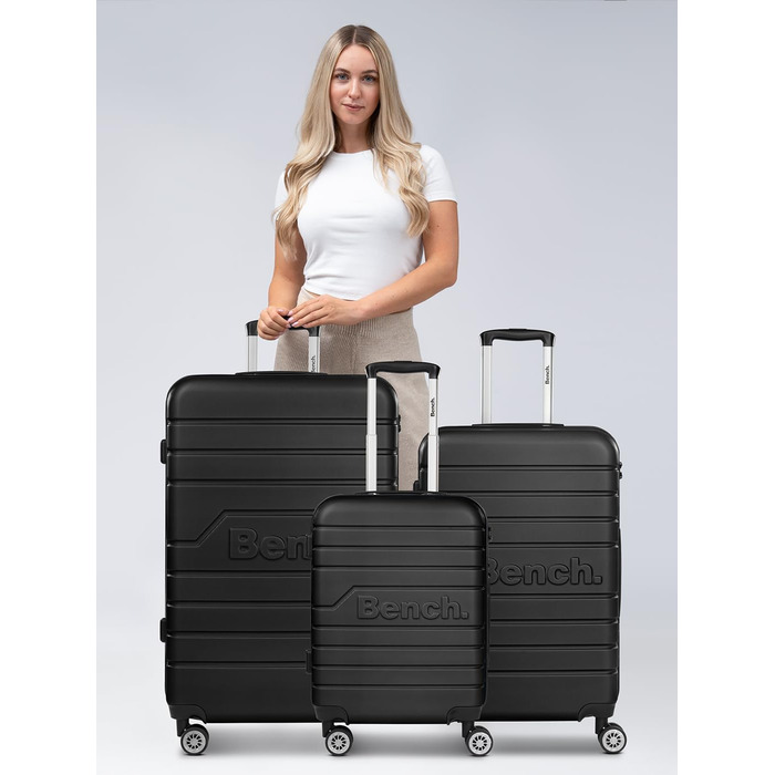 Набір валіз Hartgepäck Seattle 3-ті, чорний колір | ABS, 4 колеса, TSA-замок | для жінок та чоловіків