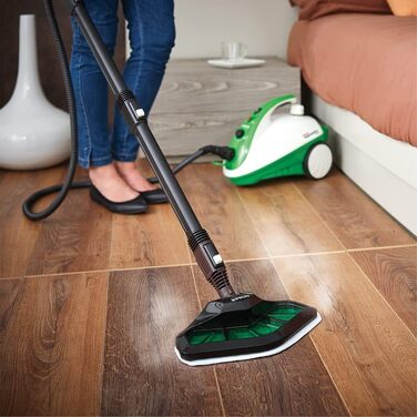 Пароочисник Polti Vaporetto Smart 35 MOP зі щітковою силою випаровування, 3,5 бар, вбиває та усуває 99,99* вірусів, мікробів та бактерій Зелений/Білий