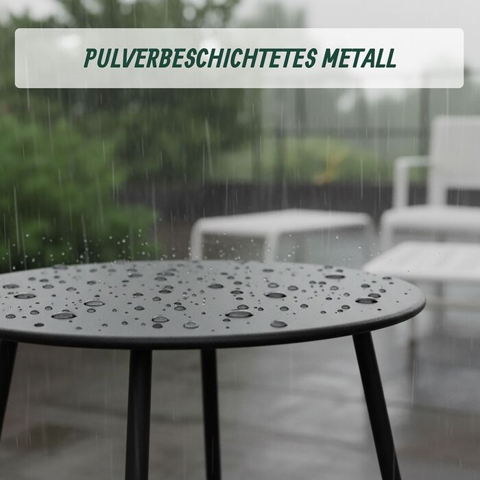 Relaxdays Додатковий столик зі сталі, стійкий до погодних умов