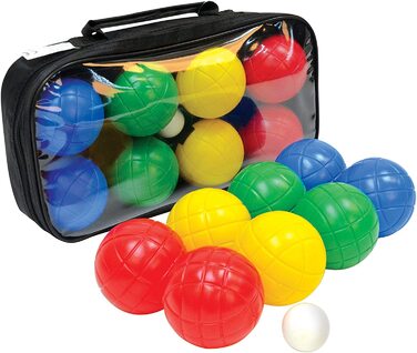 Набір для гри в бочче Shieldkt, 4 на 2 пластикових м'яча, 1 на м'яч-мішень, в закривається сумці для перенесення, 970009 (комплект з м'ячем на липучці, 970222)