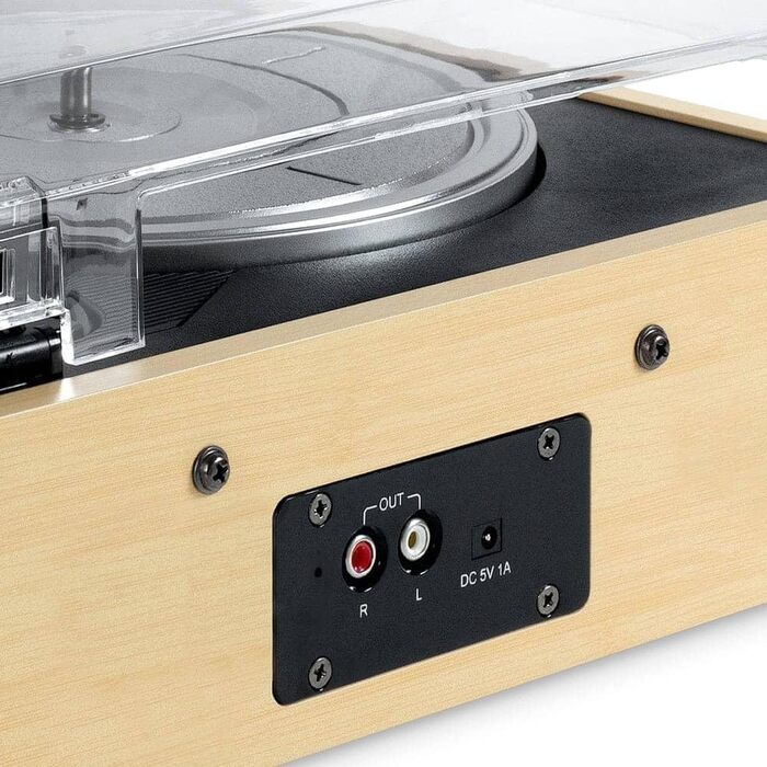 Вініловий програвач Victrola з Bluetooth 5.1, вбудованими динаміками, технологією Vinyl-Stream, ретро-дизайном, трьома швидкостями та головкою Audio Technica AT-3600LA, бамбук