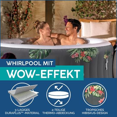 Надувний спа-басейн з гідромасажем Bestway Lay-Z-Spa Miami AirJet Whirlpool, для 2-4 осіб, 180 x 66 см