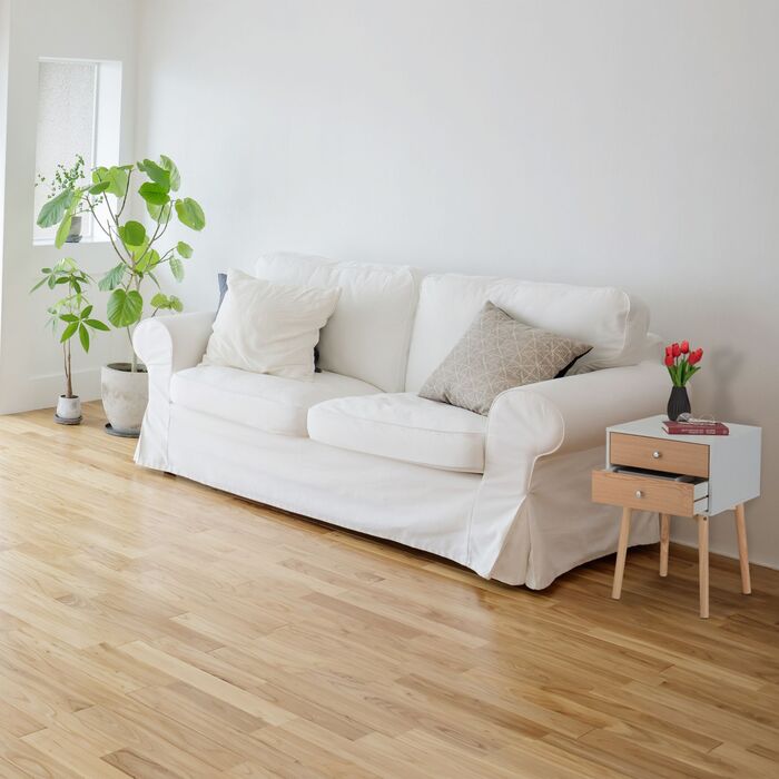 Нічний столик Relaxdays білий з 2 шухлядами