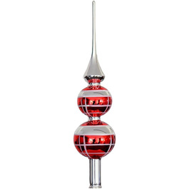 Ялинкова іграшка Thringer Weihnacht 52-043 з кулями 67 см, срібляста, червоно-біла в клітинку