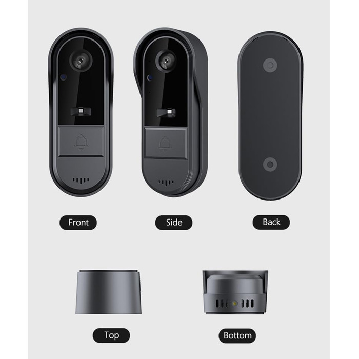 Відеодзвінок Winnes з камерою 1080P, Bluetooth, IP65, 4.3