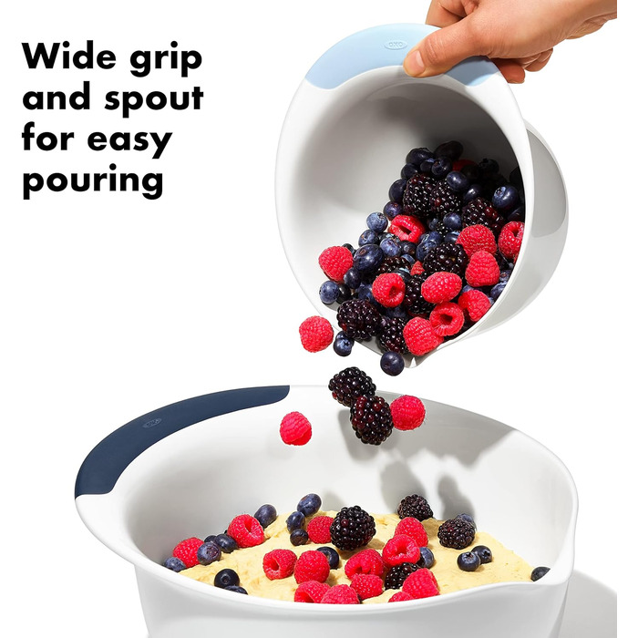 Набір місок OXO Good Grips, 3 шт., 4.7 л, блакитний, мармеладний, сітковий