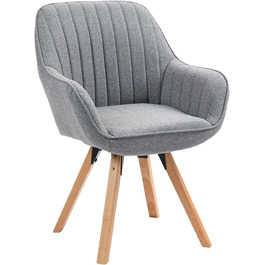 Крісло для їдальні Cosy: обертове, з підлокітниками, сіре. З масивних дерев'яних ніжок, для вітальні, кухні, робочого кабінету.